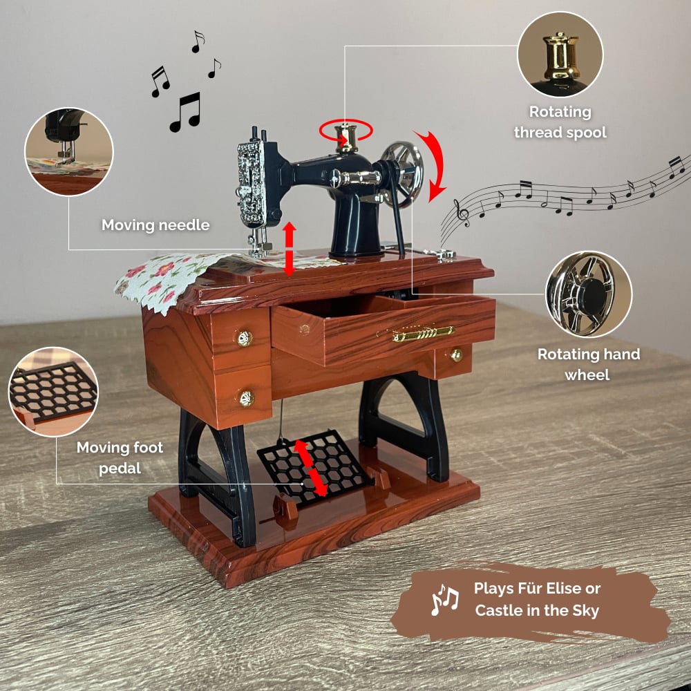 Premium Sewing Machine Music Box
