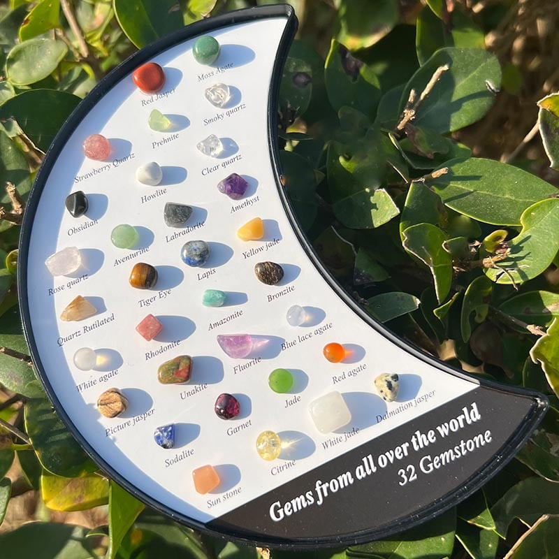 Mineral Specimens Healing Crystal Moon Shape Box