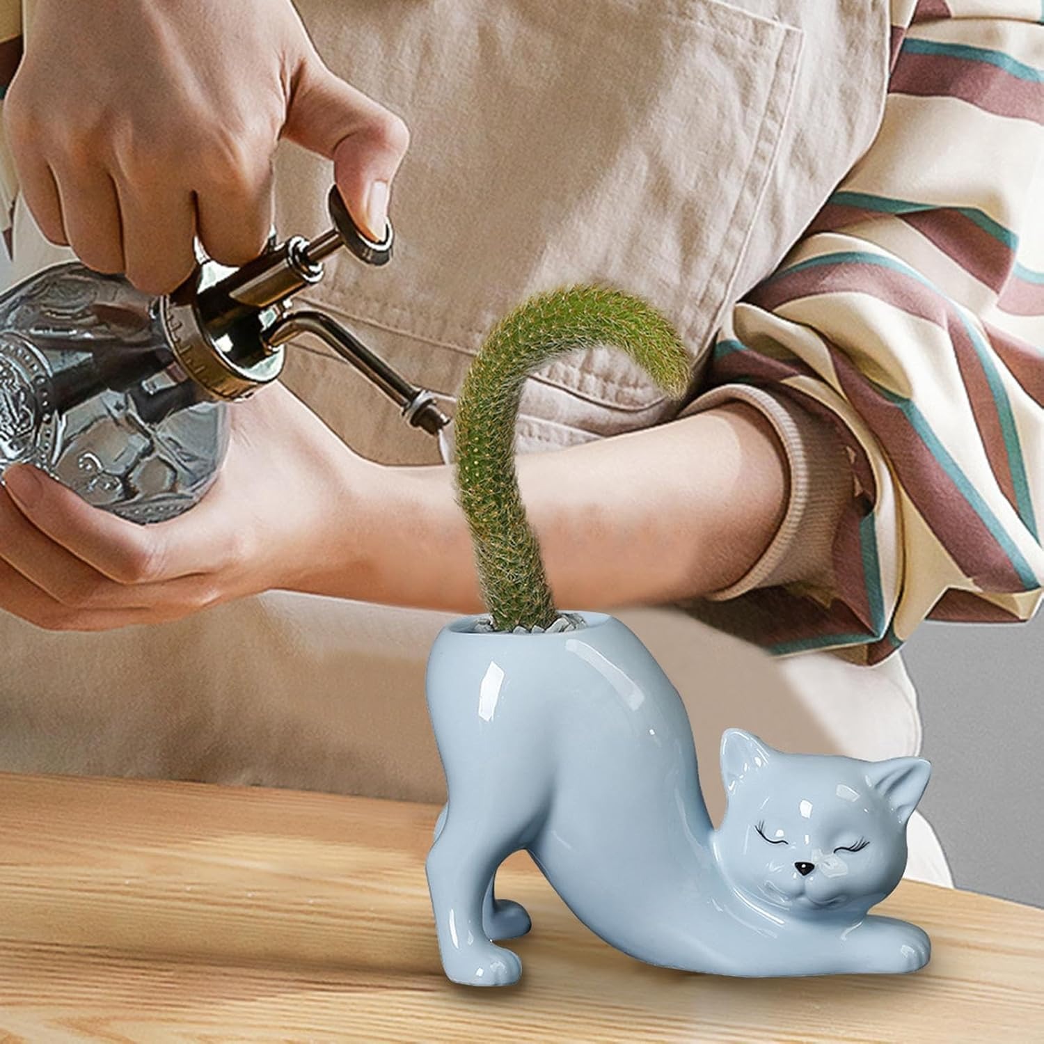 Funny Creative Cat Planter Ornament