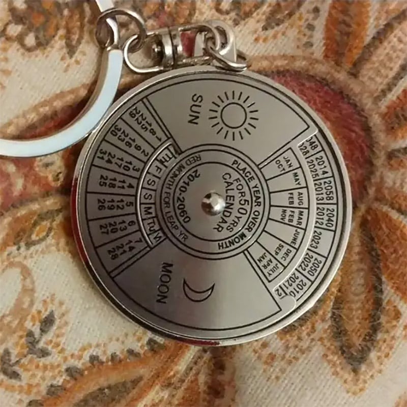 💥HOT SALE 49% OFF- Silver Perpetual Calendar Keychain