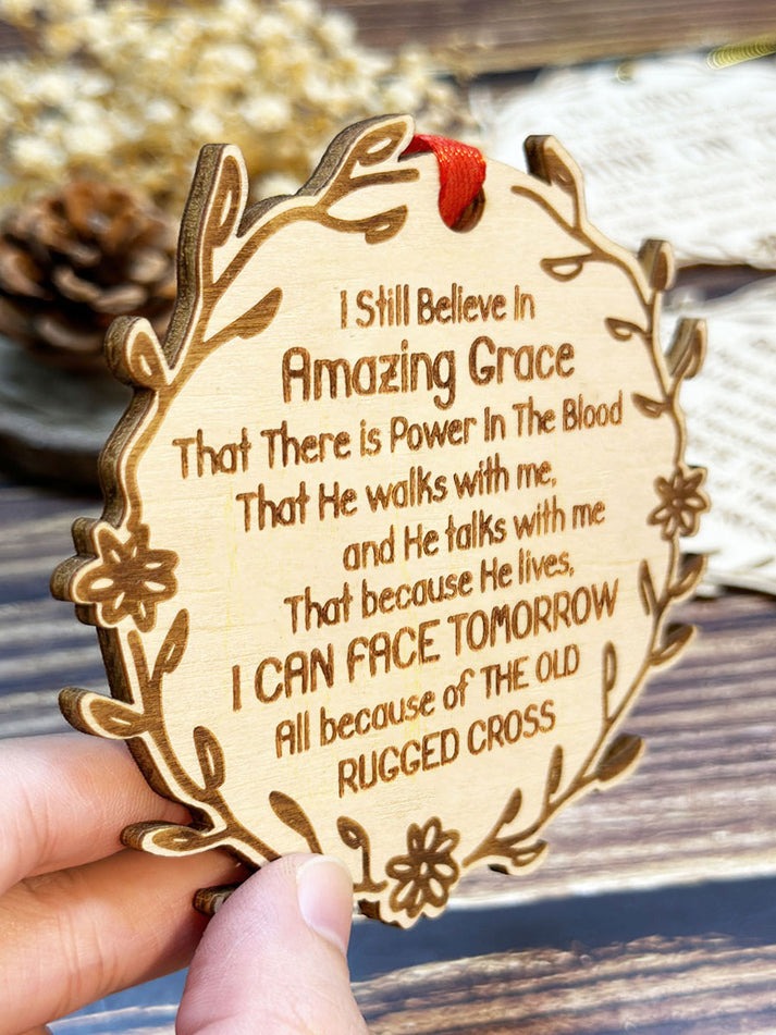 The Blessing Engraved Wood Ornament