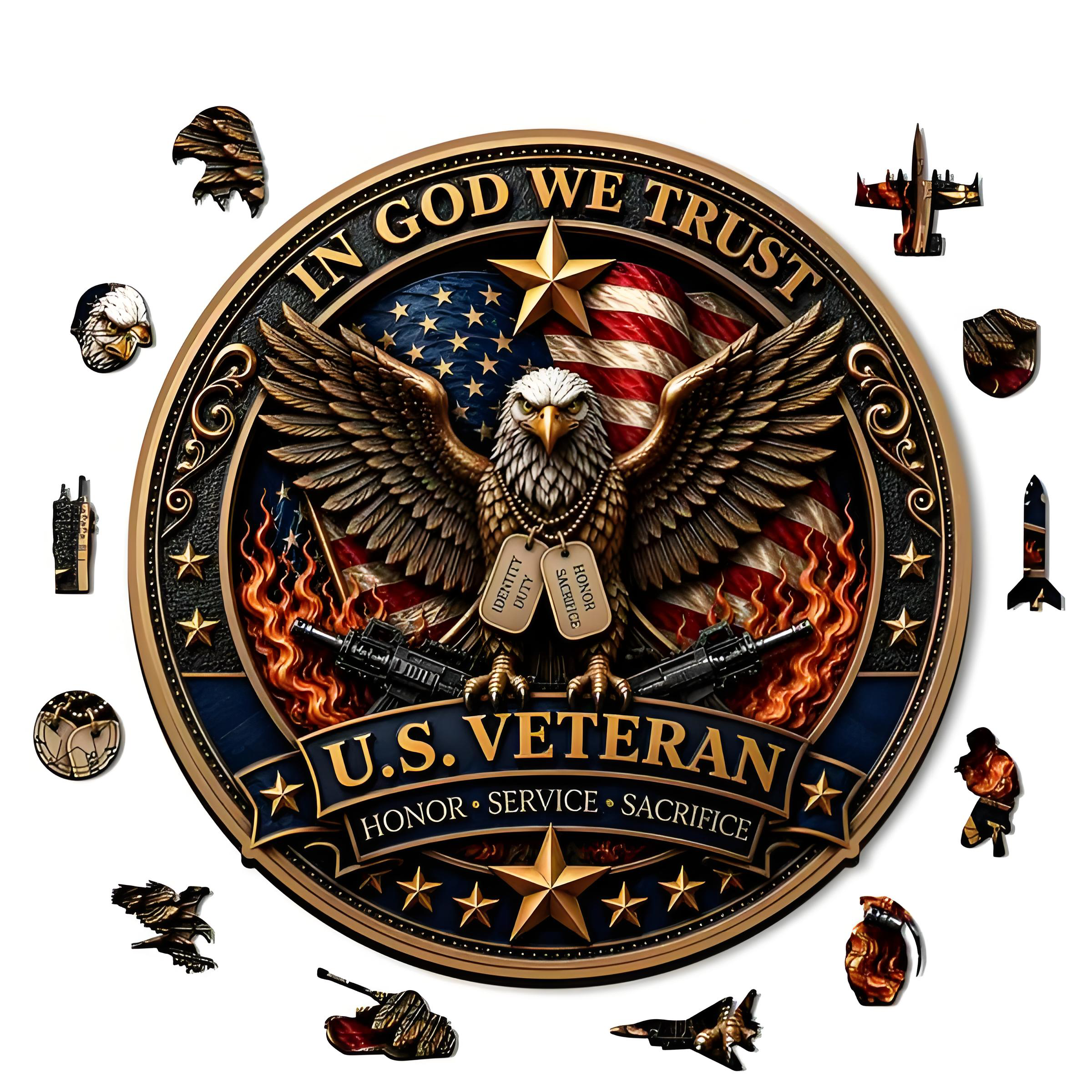 250 Years of Freedom  Handcrafted Heirloom Wooden Jigsaw Puzzle
