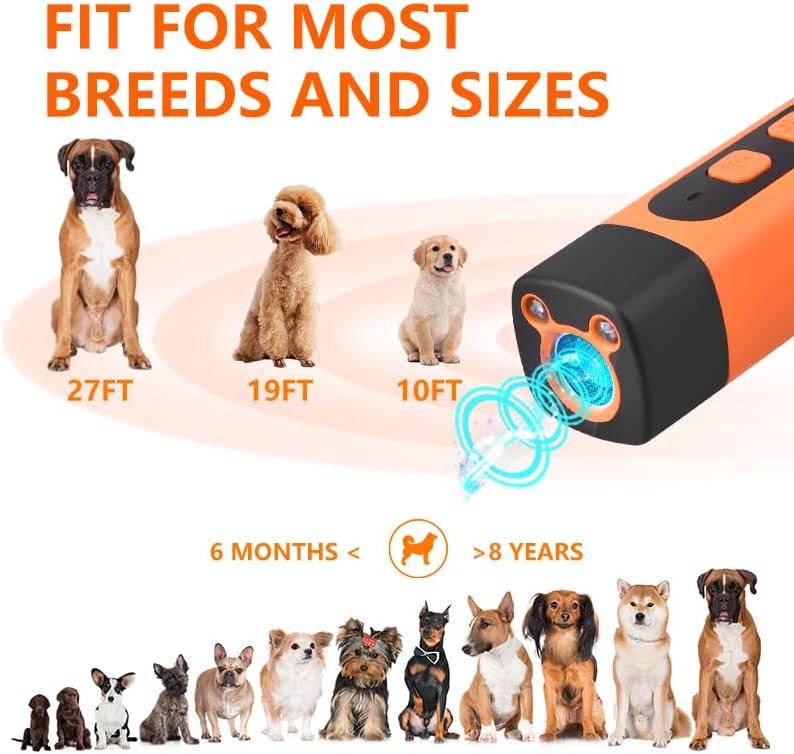 Rechargeable Portable Ultrasonic Electronic Dog Repellent (Harmless to Pets)