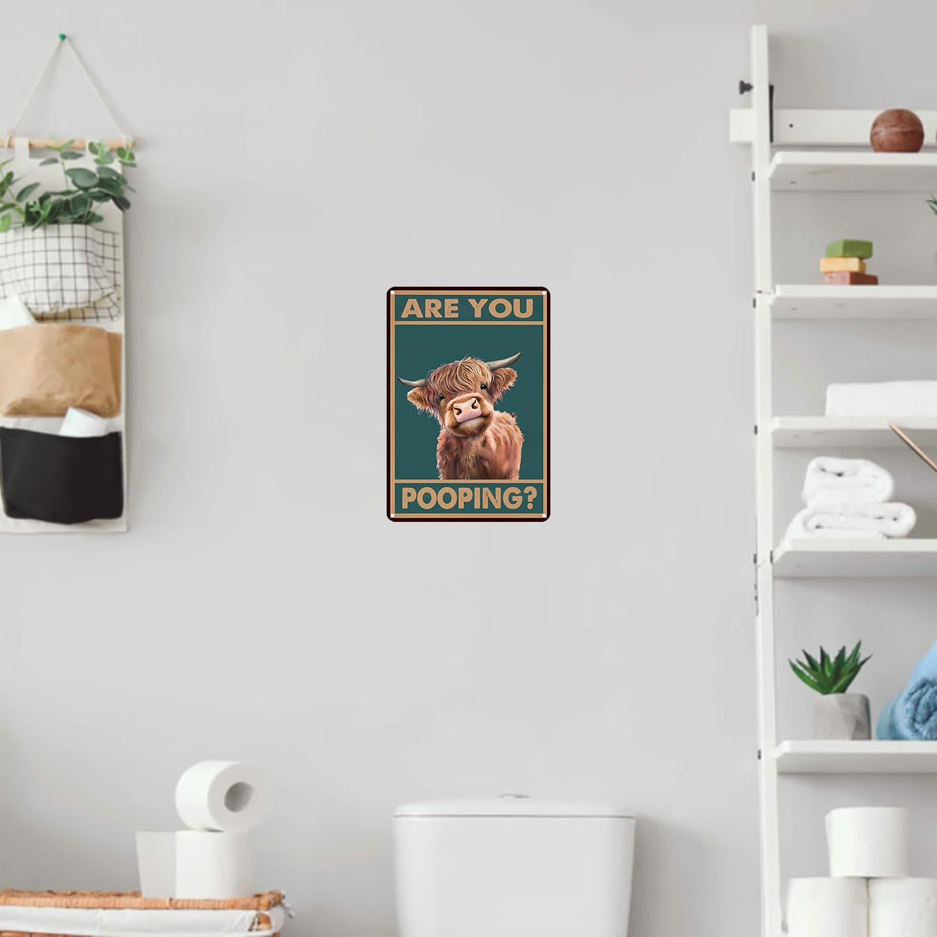 Funny 'Are You Pooping?' Bathroom Wall Decor