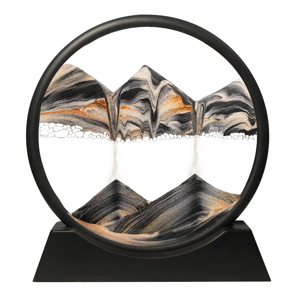 Moving Sand Art Picture Sandscapes in Motion Round Glass