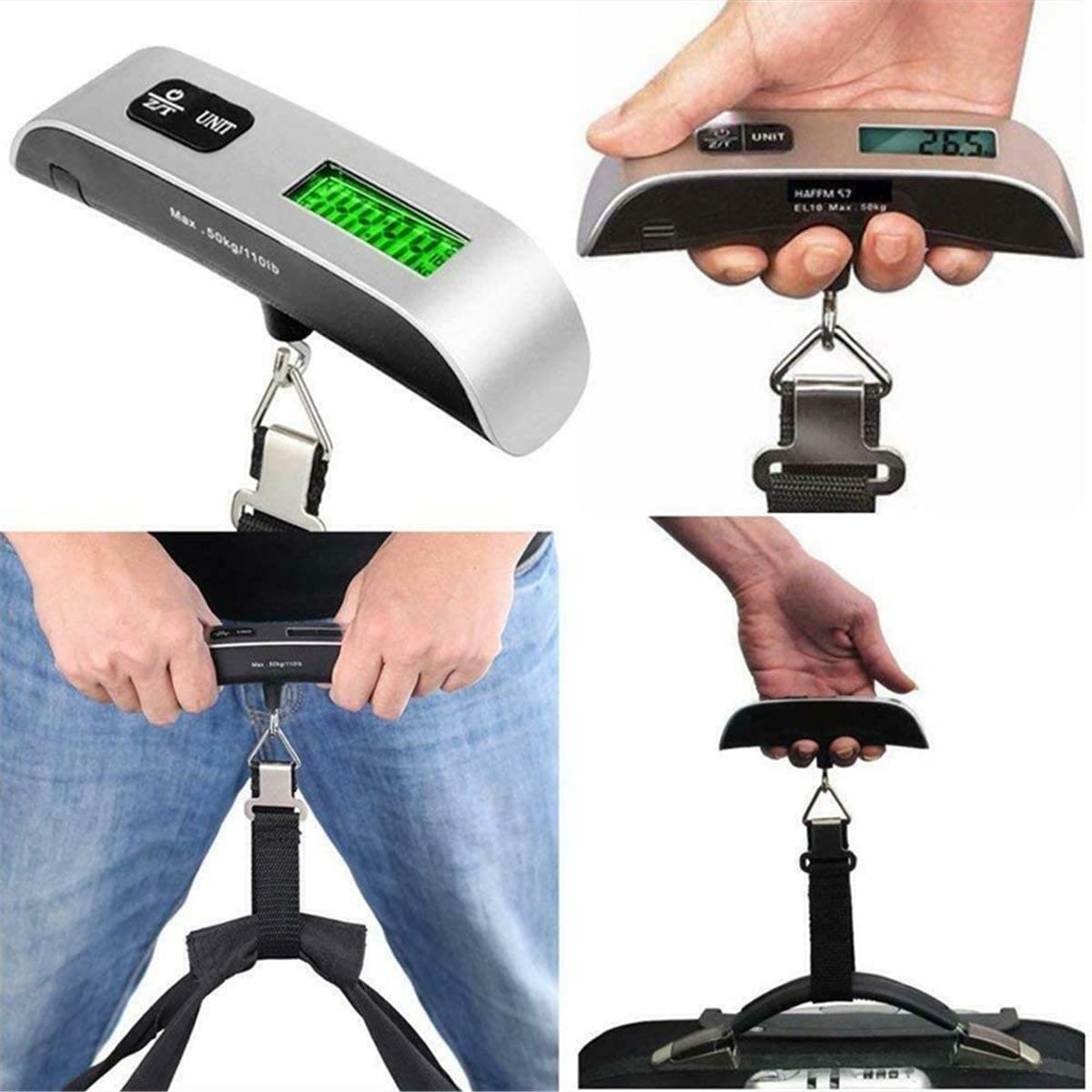 2-pack travel luggage scale with hook