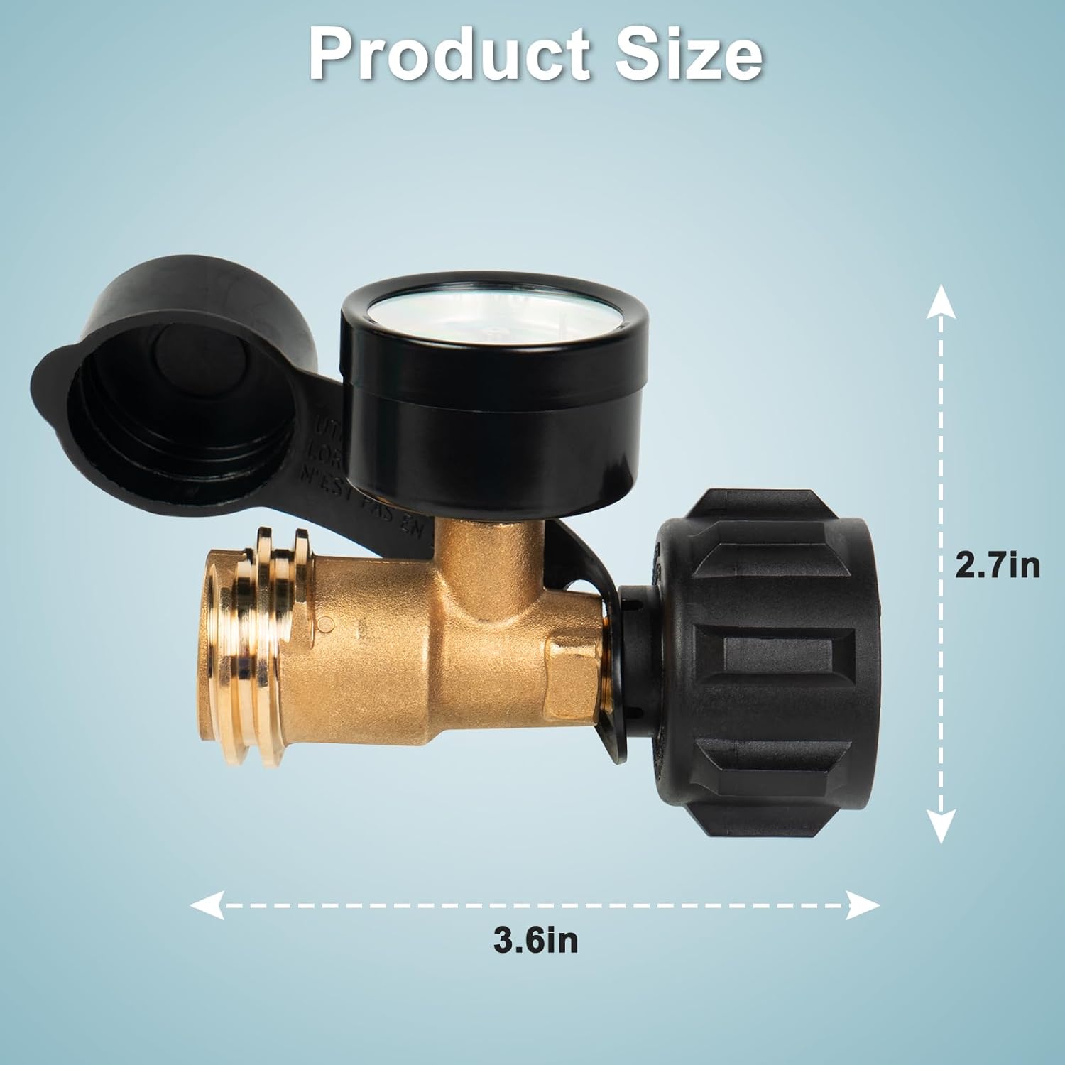 Gas tank adapter pressure gauge