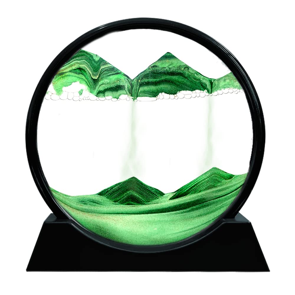Moving Sand Art Picture Sandscapes in Motion Round Glass