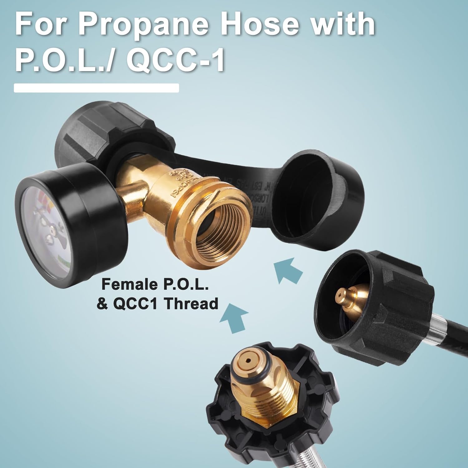 Gas tank adapter pressure gauge