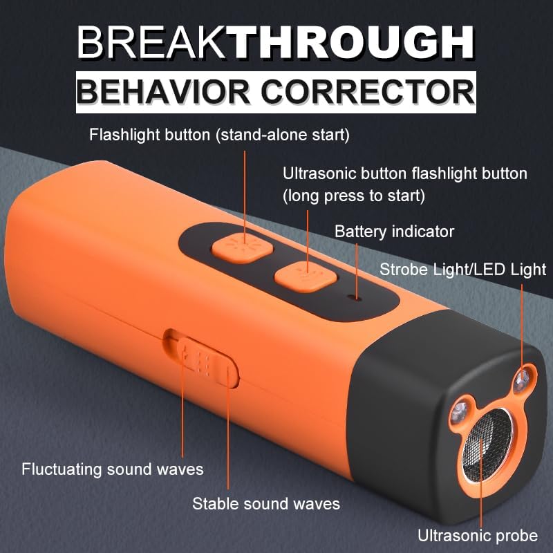 Rechargeable Portable Ultrasonic Electronic Dog Repellent (Harmless to Pets)