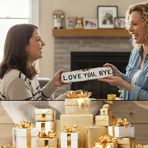 "LOVE YOU BYE"Vintage Metal Sign