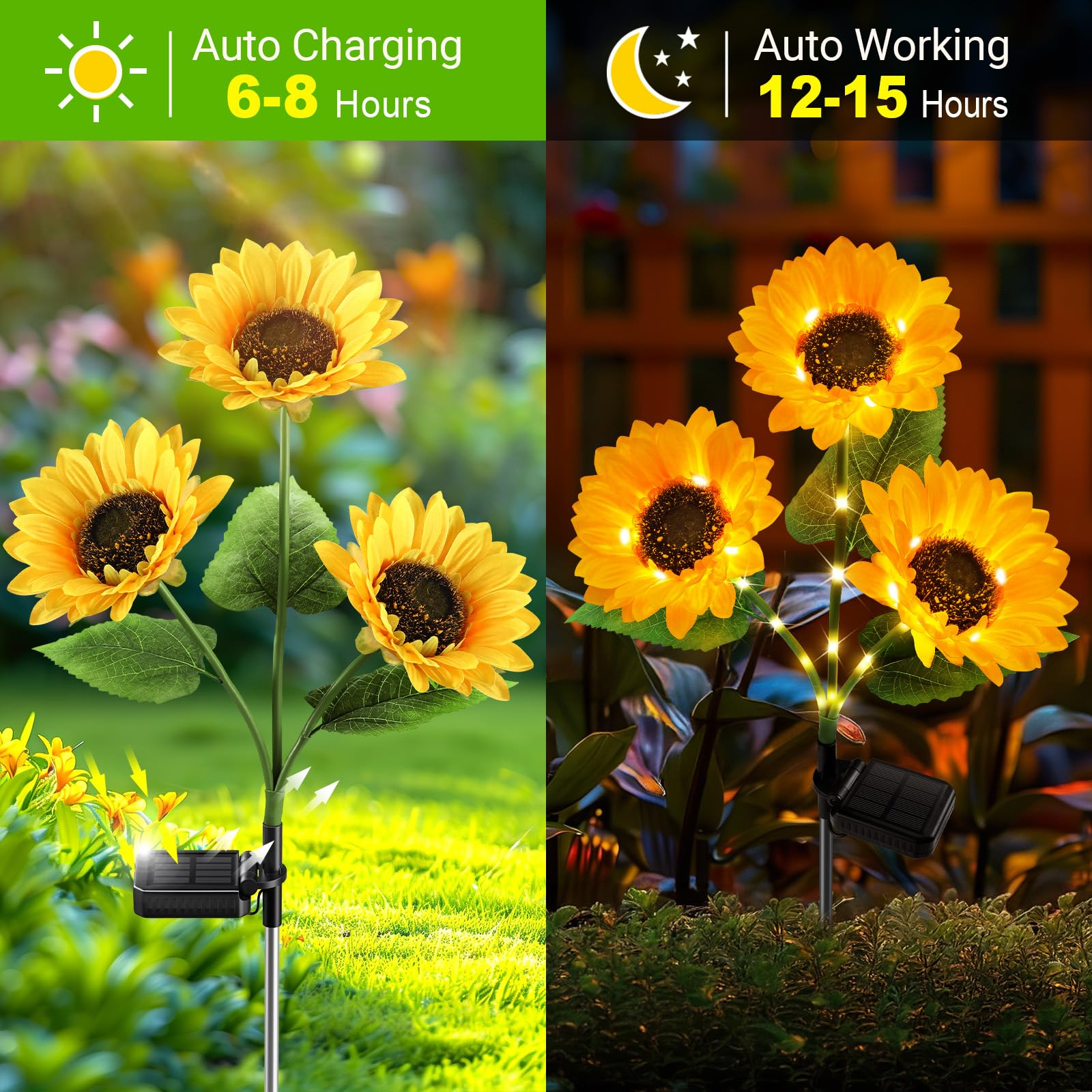 Solar Sunflower Outdoor Garden Light