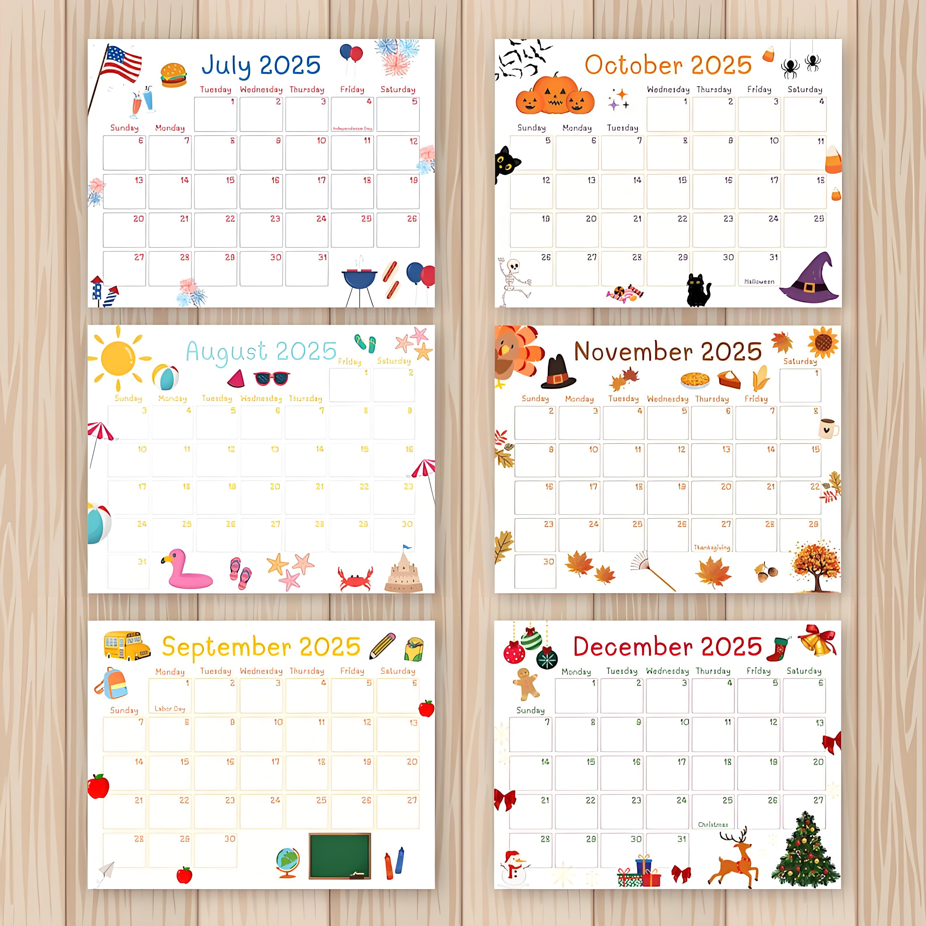 💖Cute kids calendar 2025💖