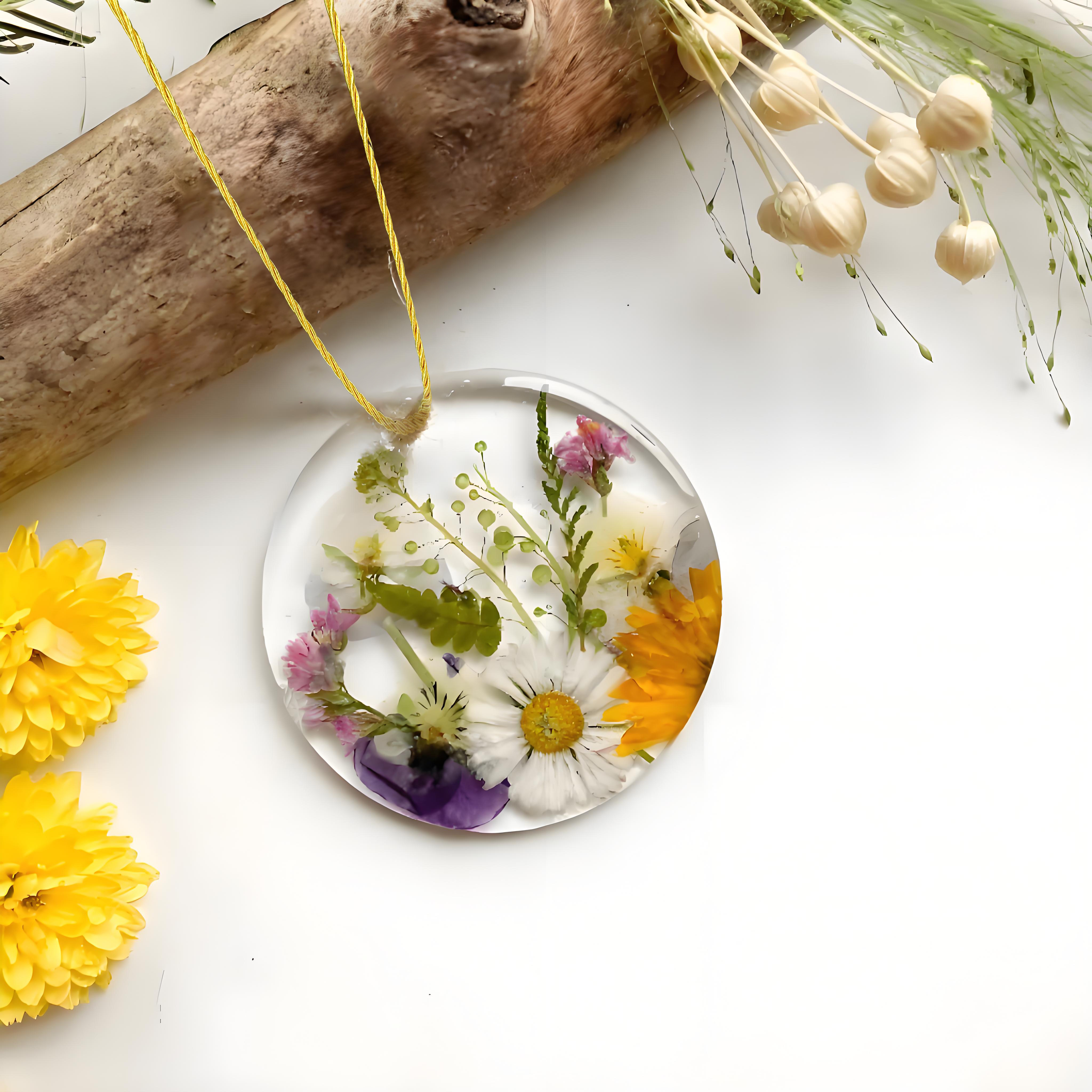 🌸Pressed Flowers Spring Ornament🌸