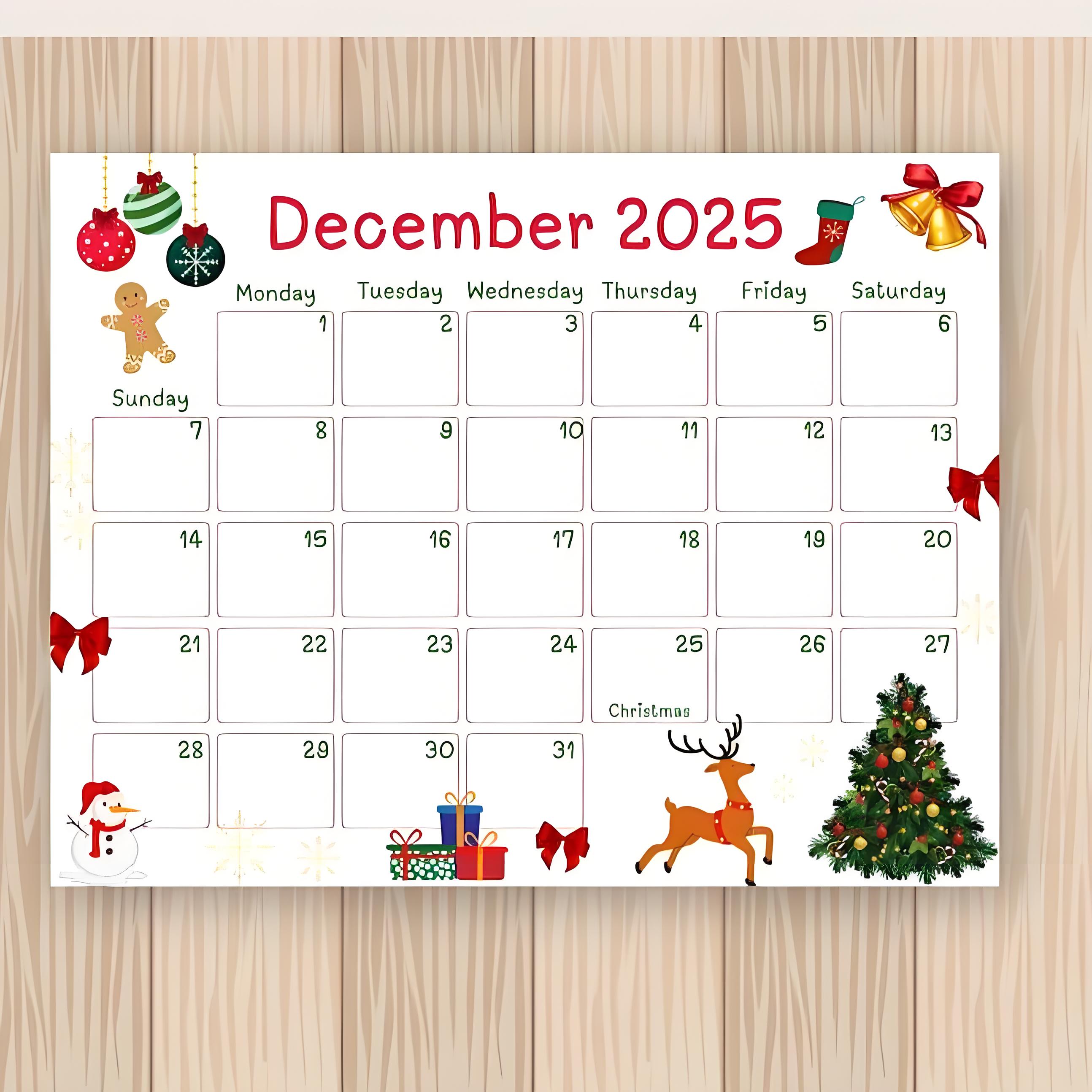 💖Cute kids calendar 2025💖