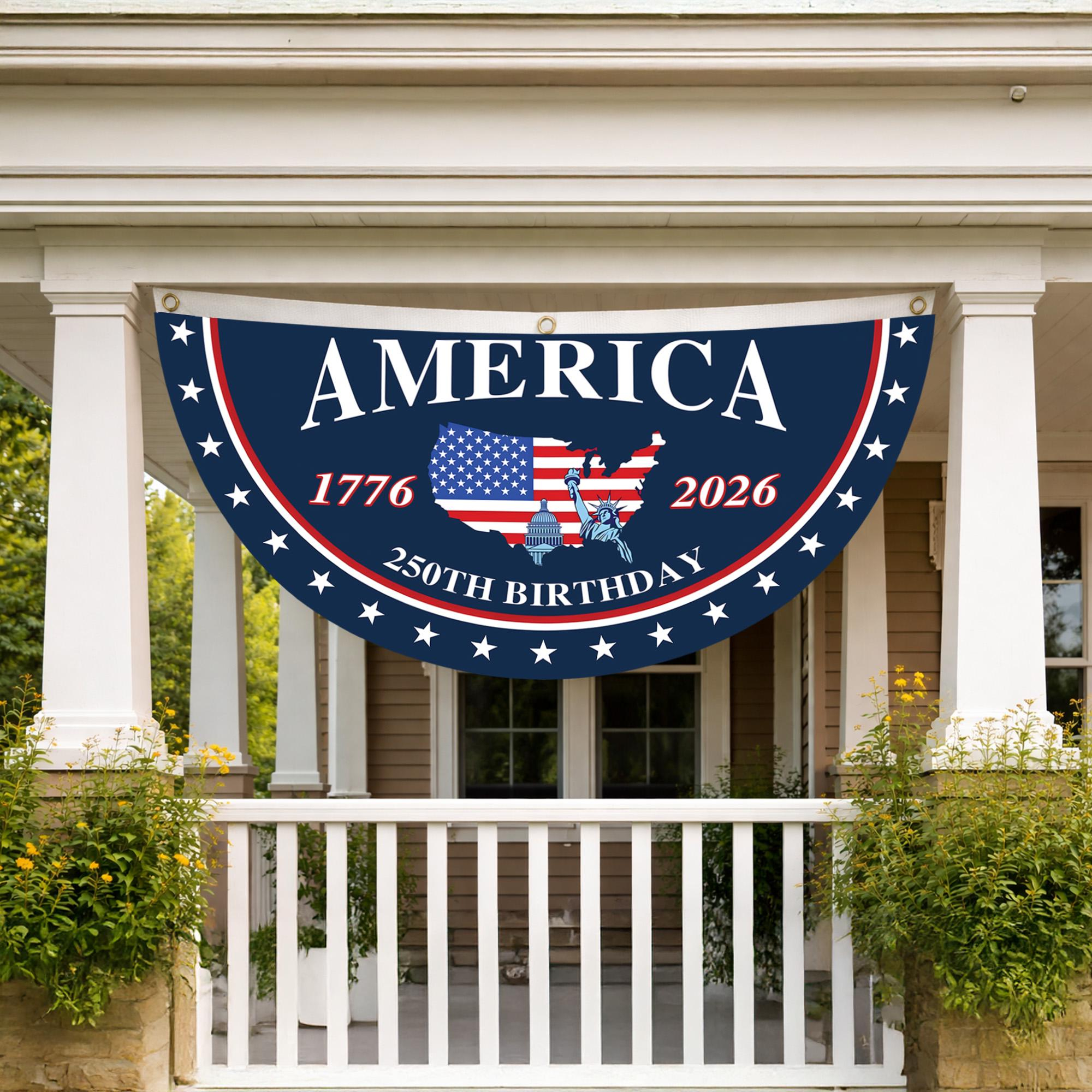 America 250th Birthday Pleaing Bunting Flag