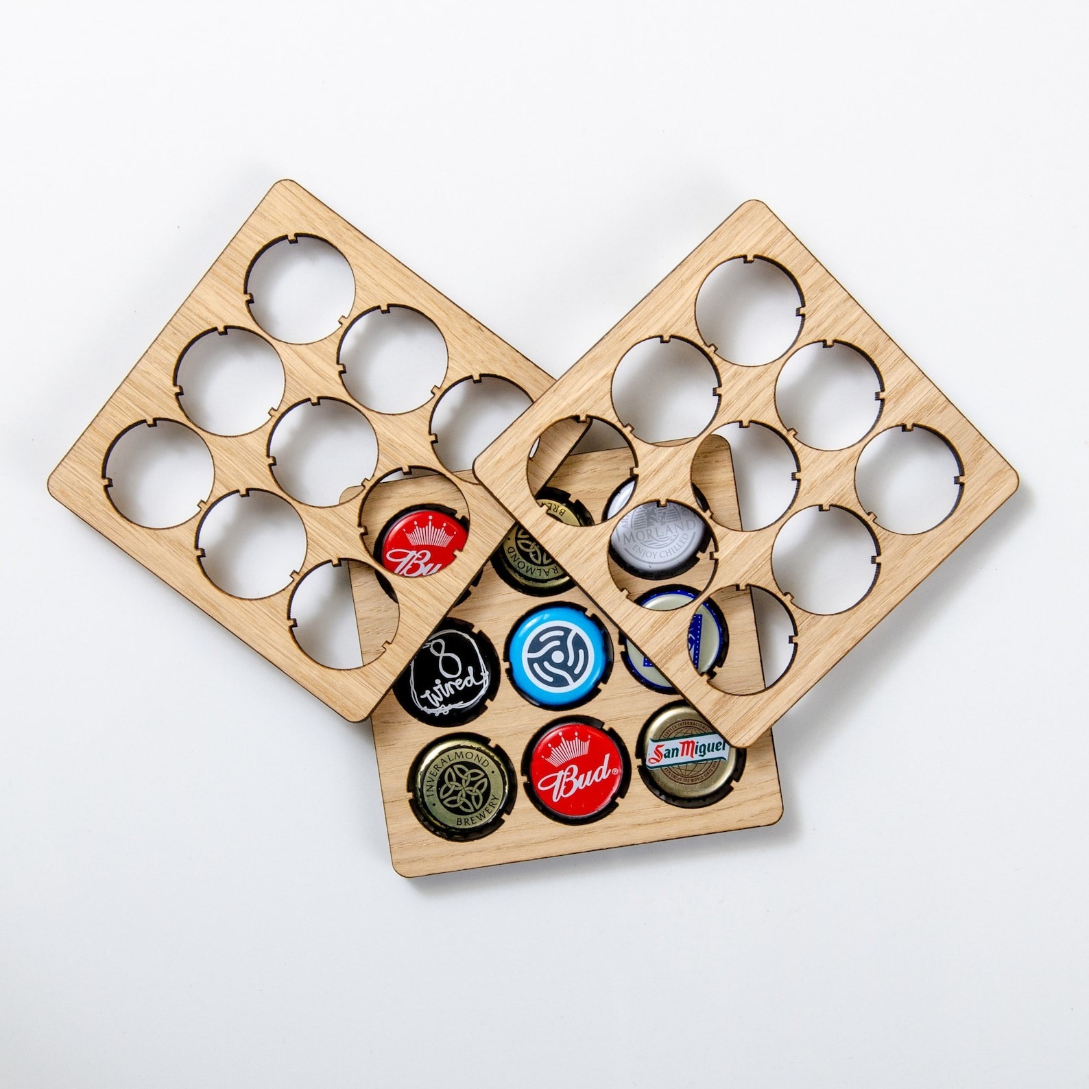 Wooden Beer Cap Collector Coaster
