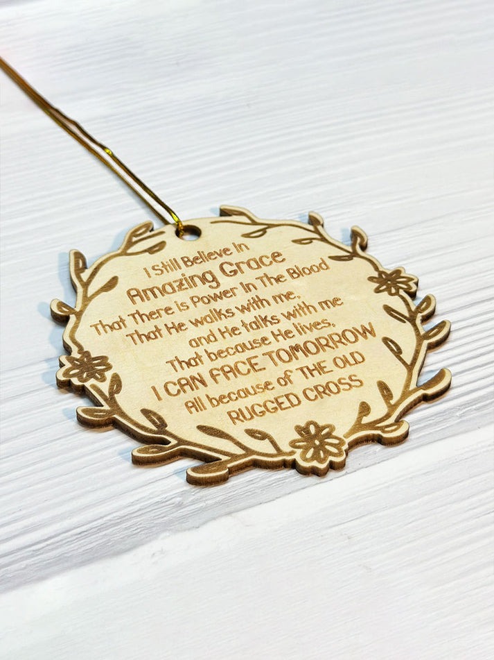 The Blessing Engraved Wood Ornament