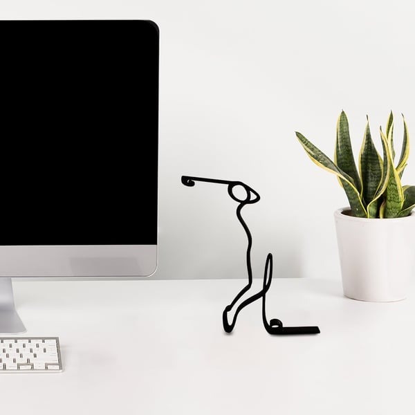 Minimalist Ornament Athlete Metal Statue