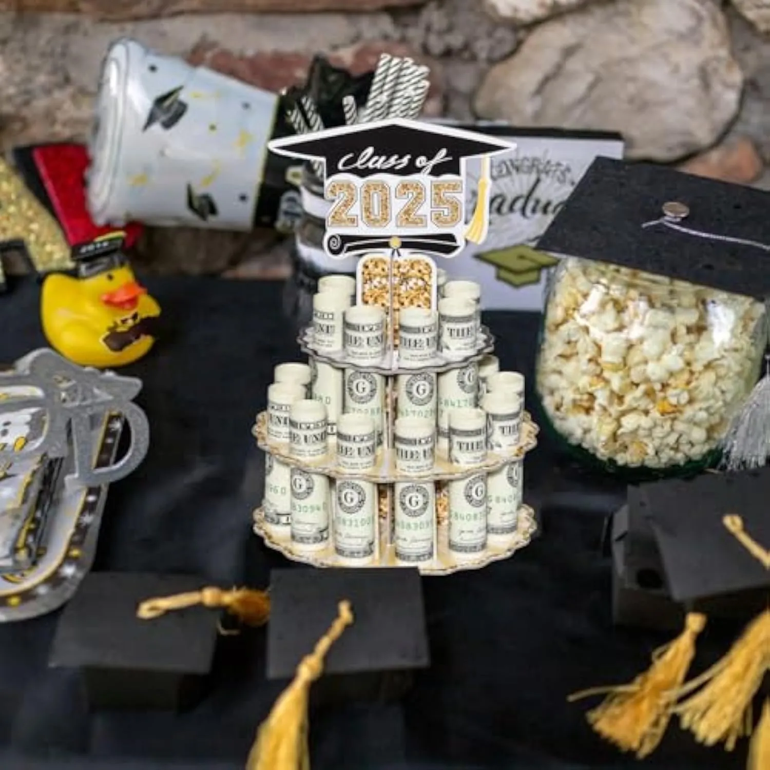 🎓💵 Class of 2025 Graduation Money Holder – Tiered Money Cake Stand