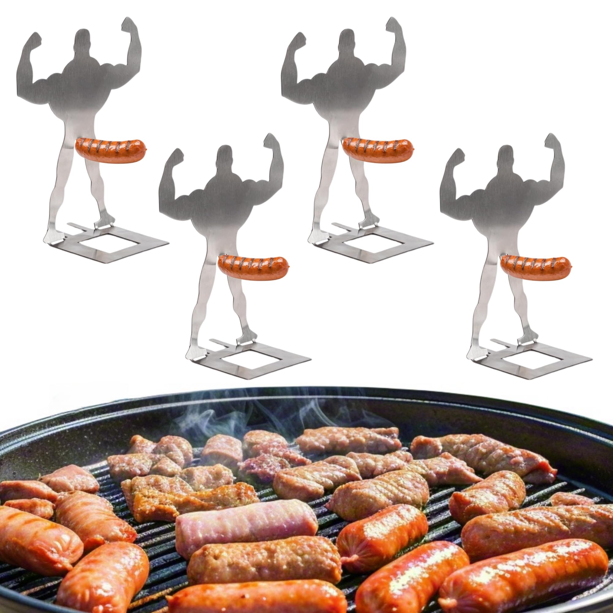 Funny BBQ Muscle Man Hot Dog Holders