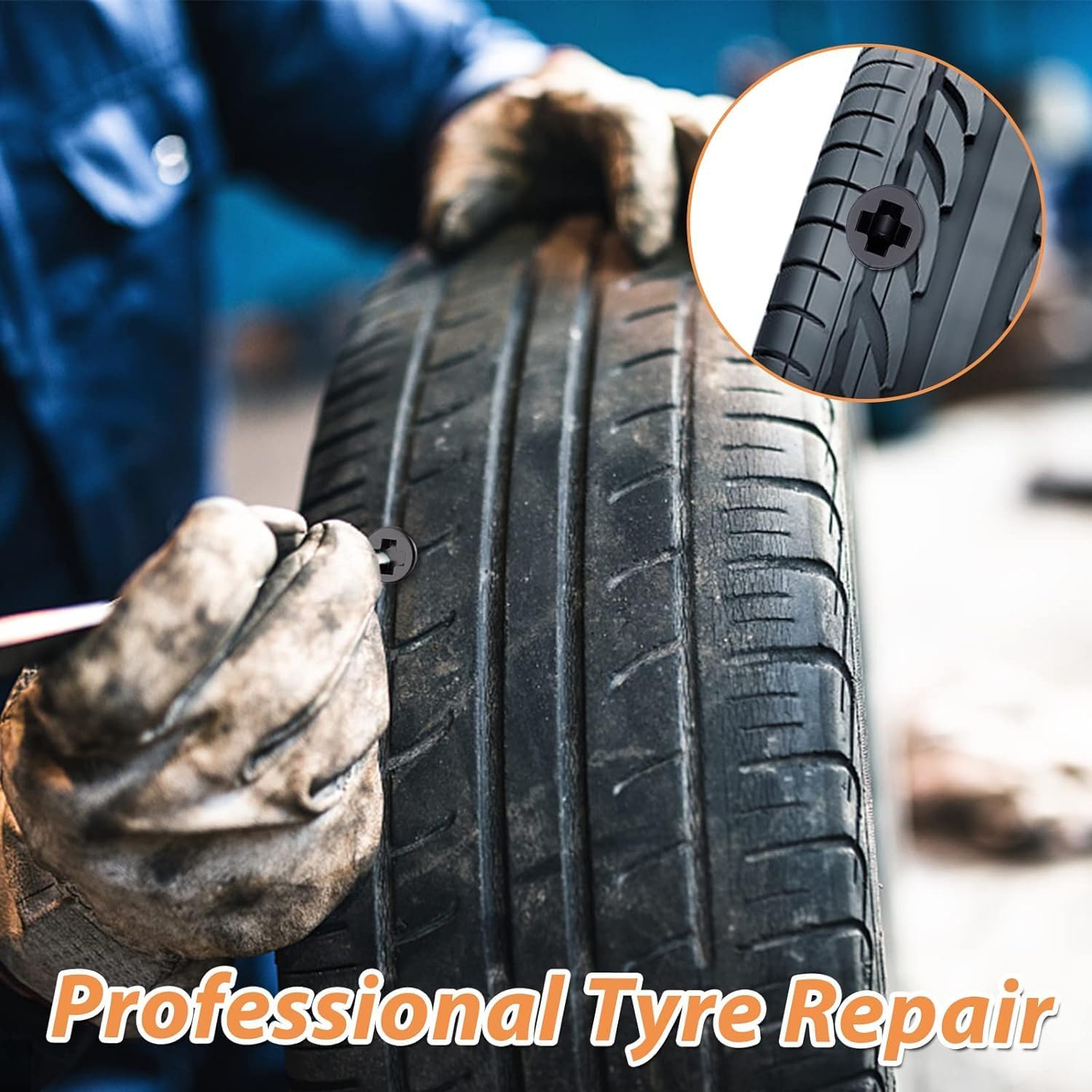 Spike type tire repair screw