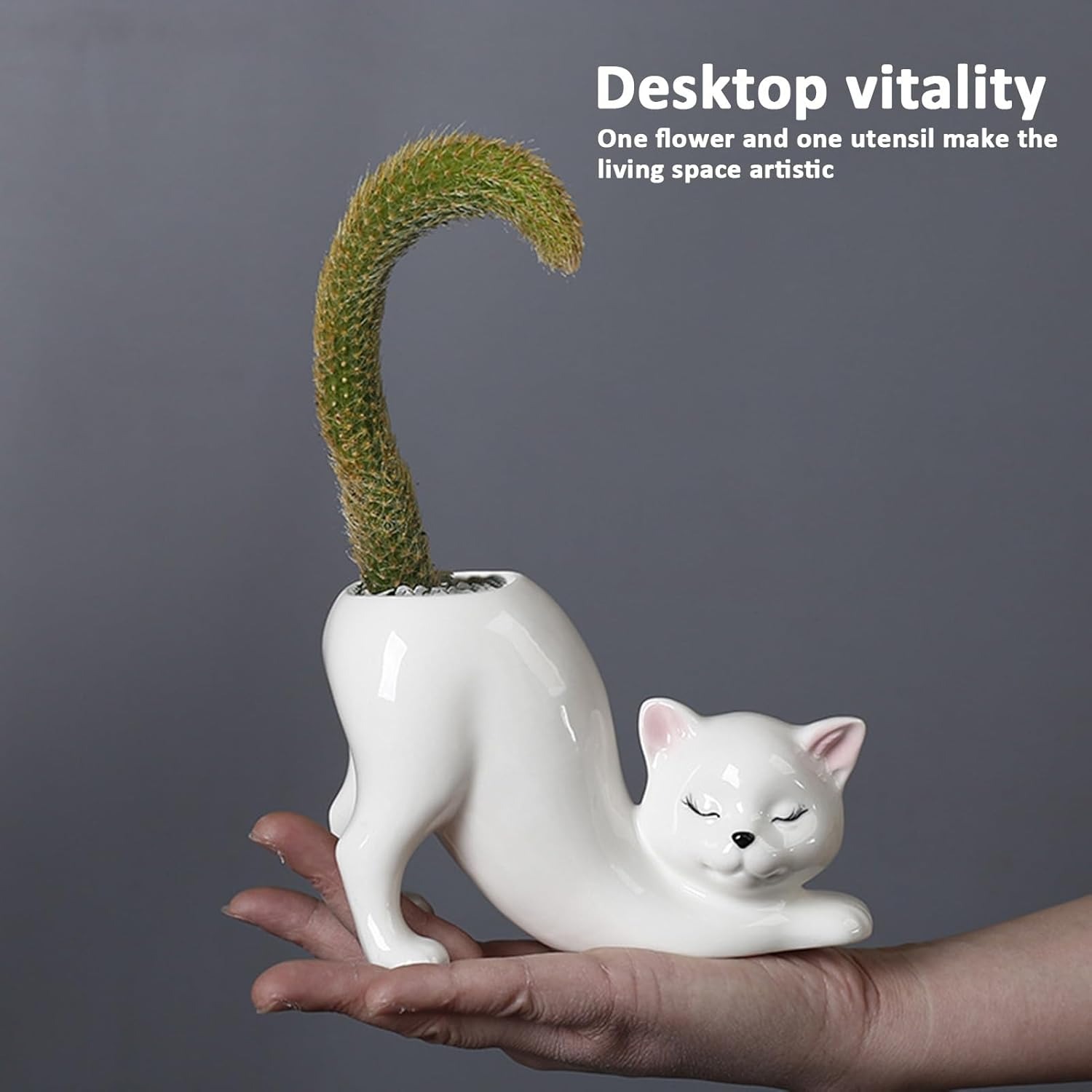 Funny Creative Cat Planter Ornament