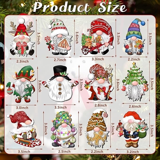 🔥Pre-Sale 50% OFF🔥 - 12 Pieces Christmas Wooden Gnome Ornaments