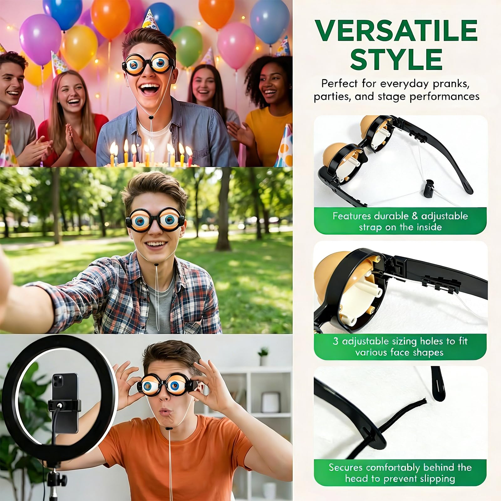 Crazy Eyes Glasses, Googly Eyes Glasses