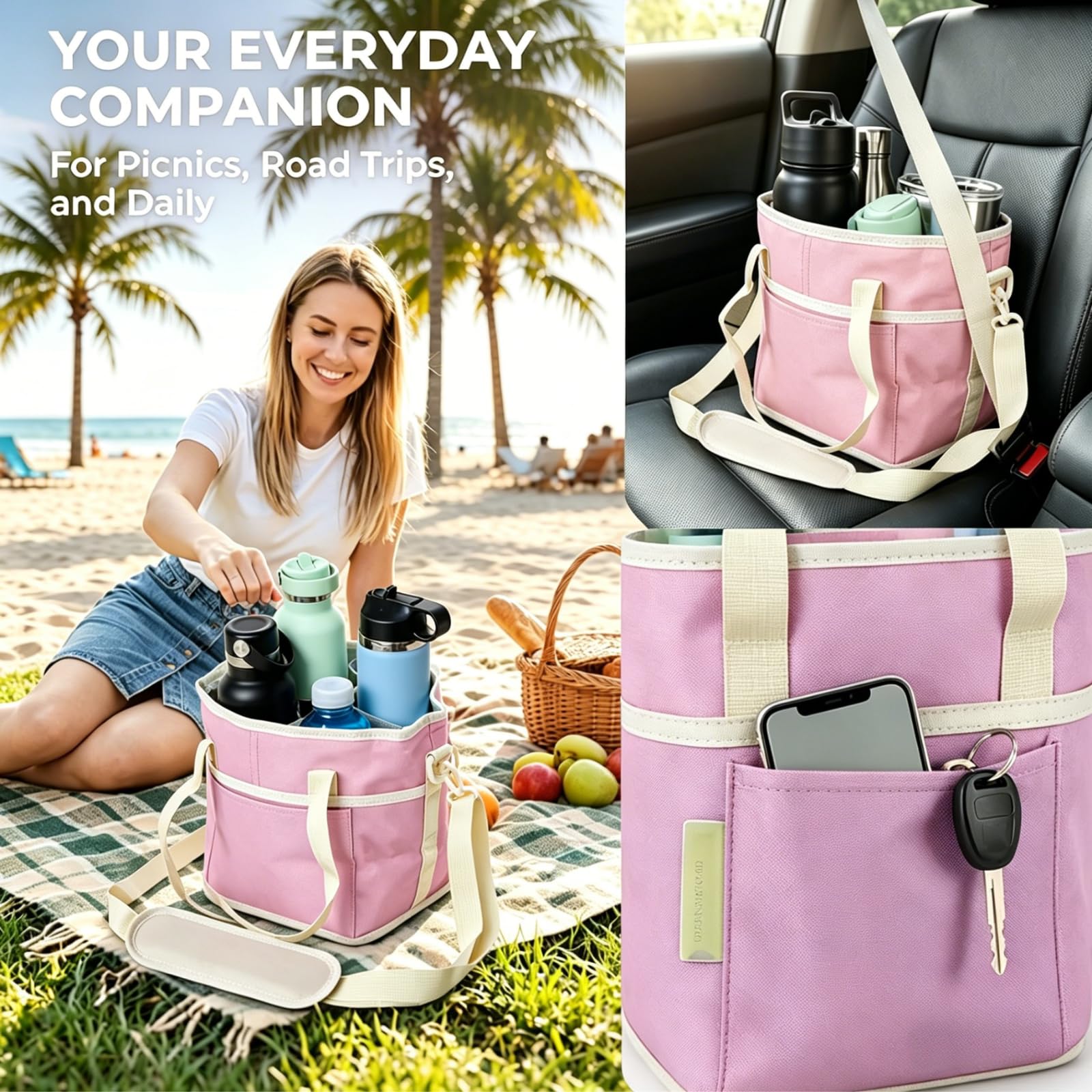 Insulated Drink Carrier Bag for 4 Cups
