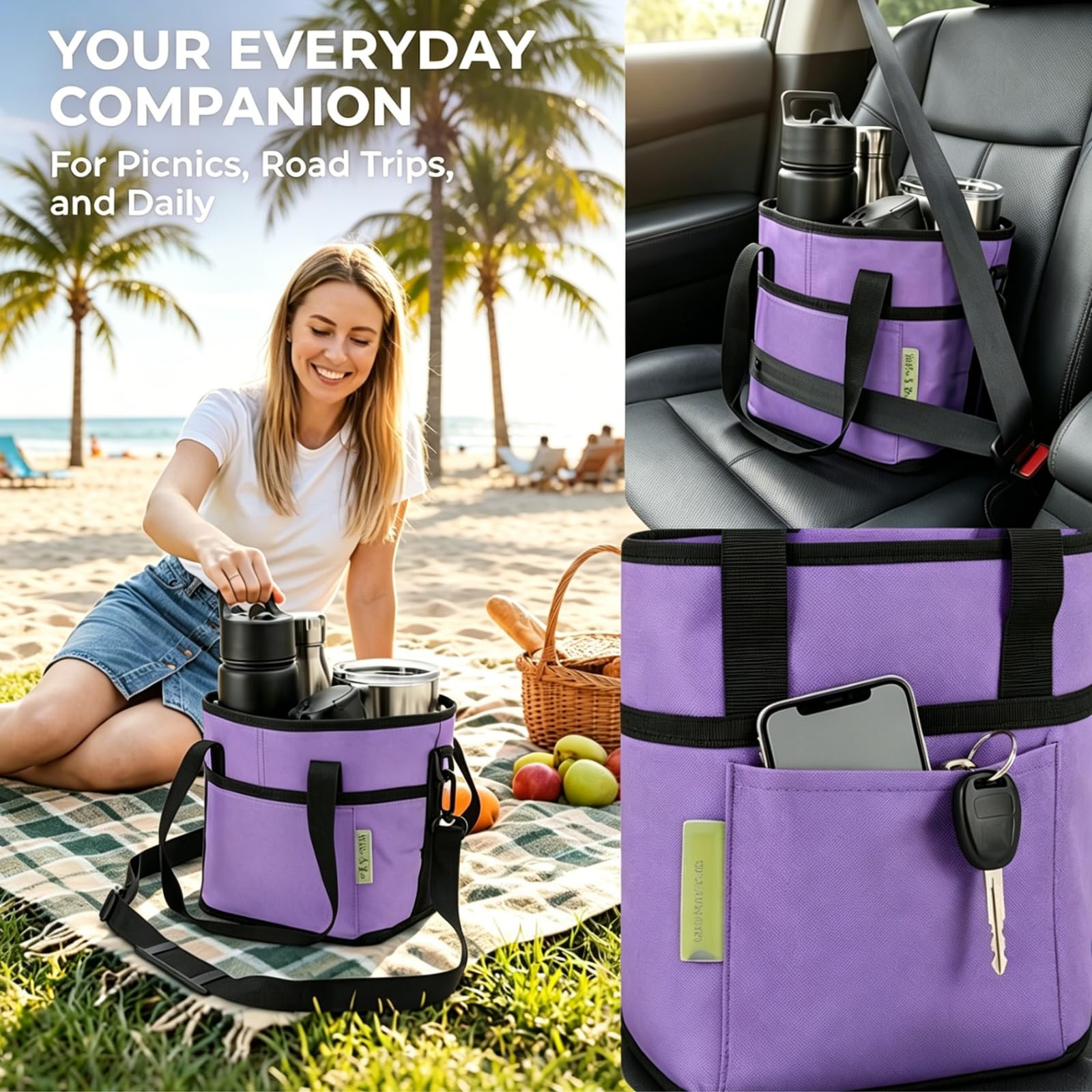 Insulated Drink Carrier Bag for 4 Cups