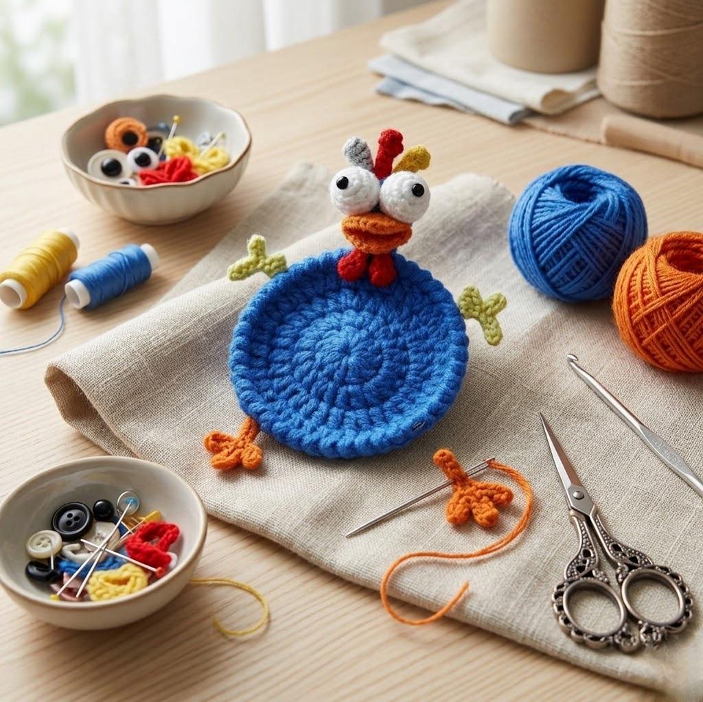 Funny Crochet Coaster