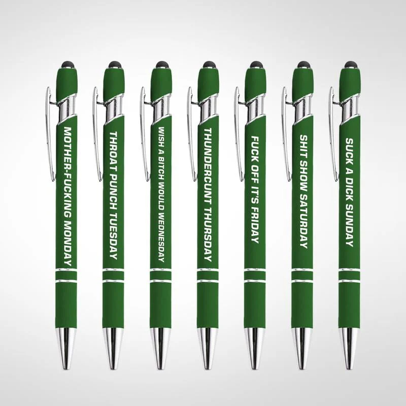 💝Funny Stress-Relief Daily Quotes Metal Ballpoint Pen Set (7 Pcs) 