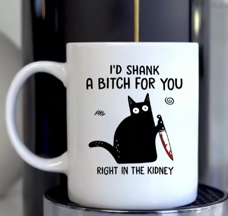Funny cat text mug