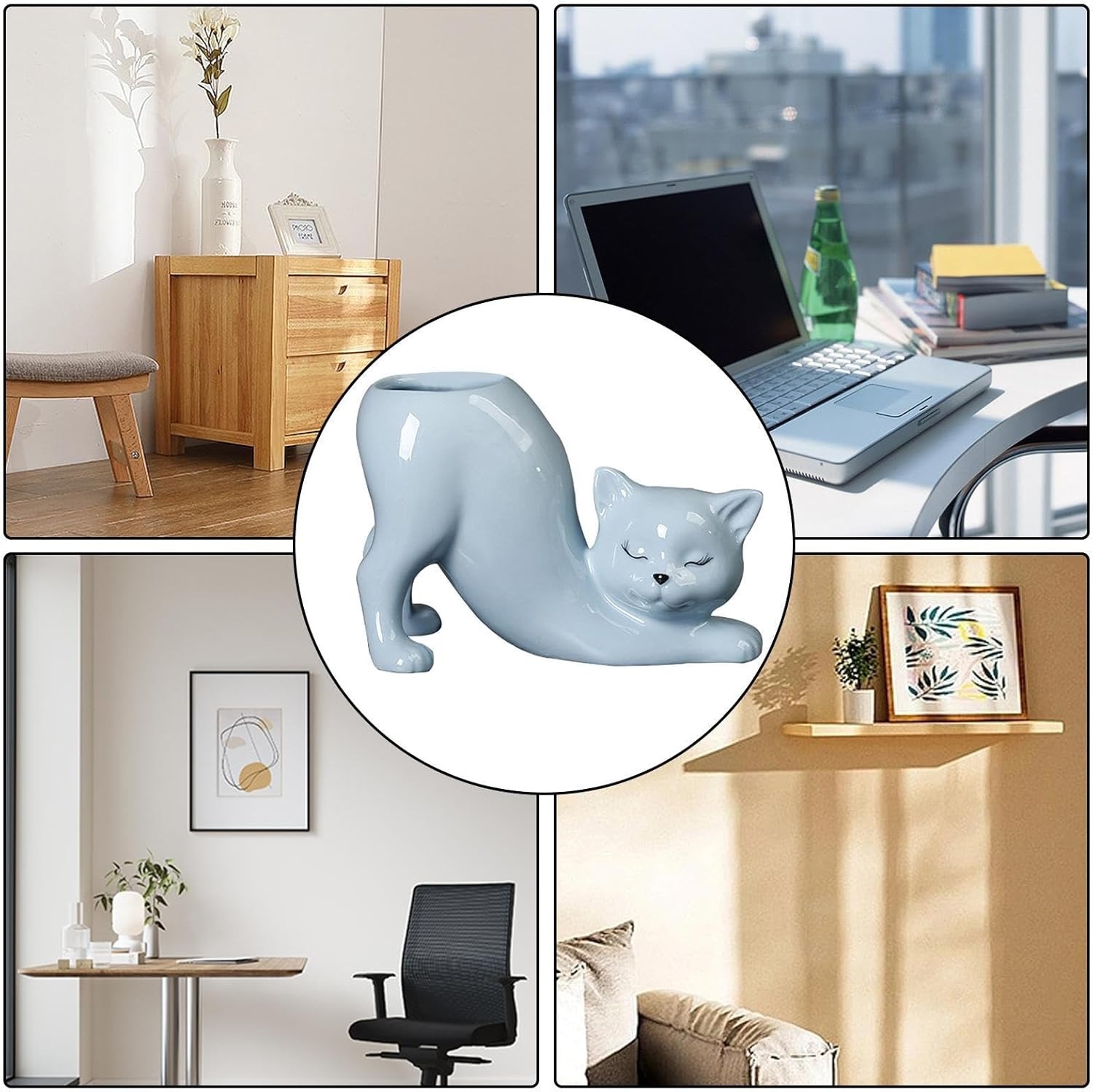 Funny Creative Cat Planter Ornament