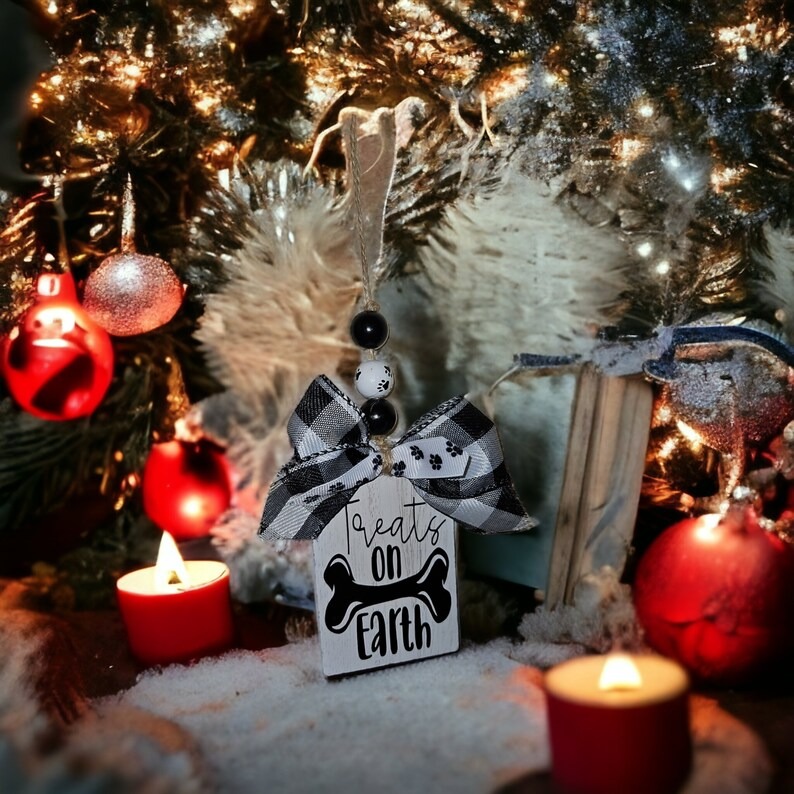 Pup Art Wooden Christmas Ornament