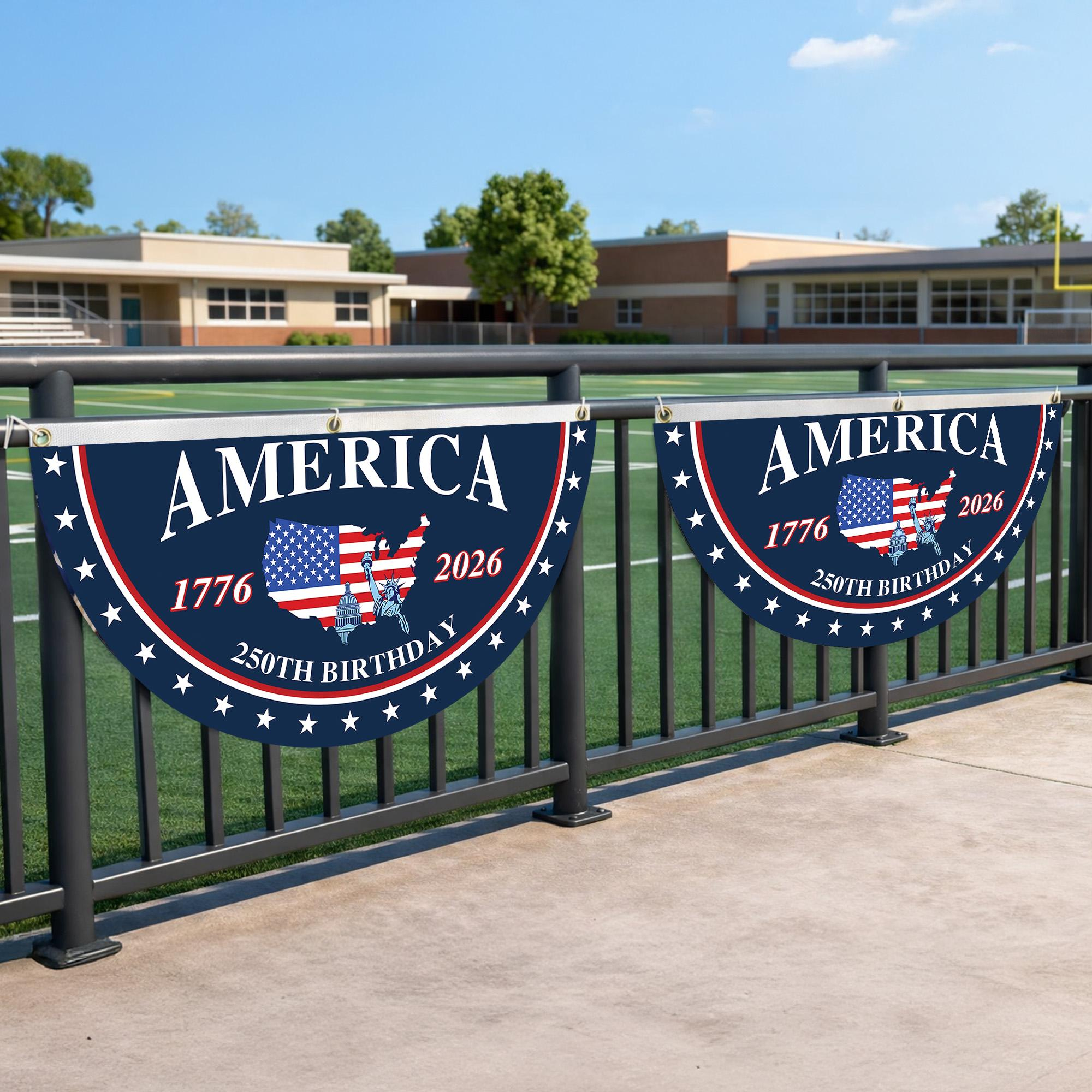 America 250th Birthday Pleaing Bunting Flag
