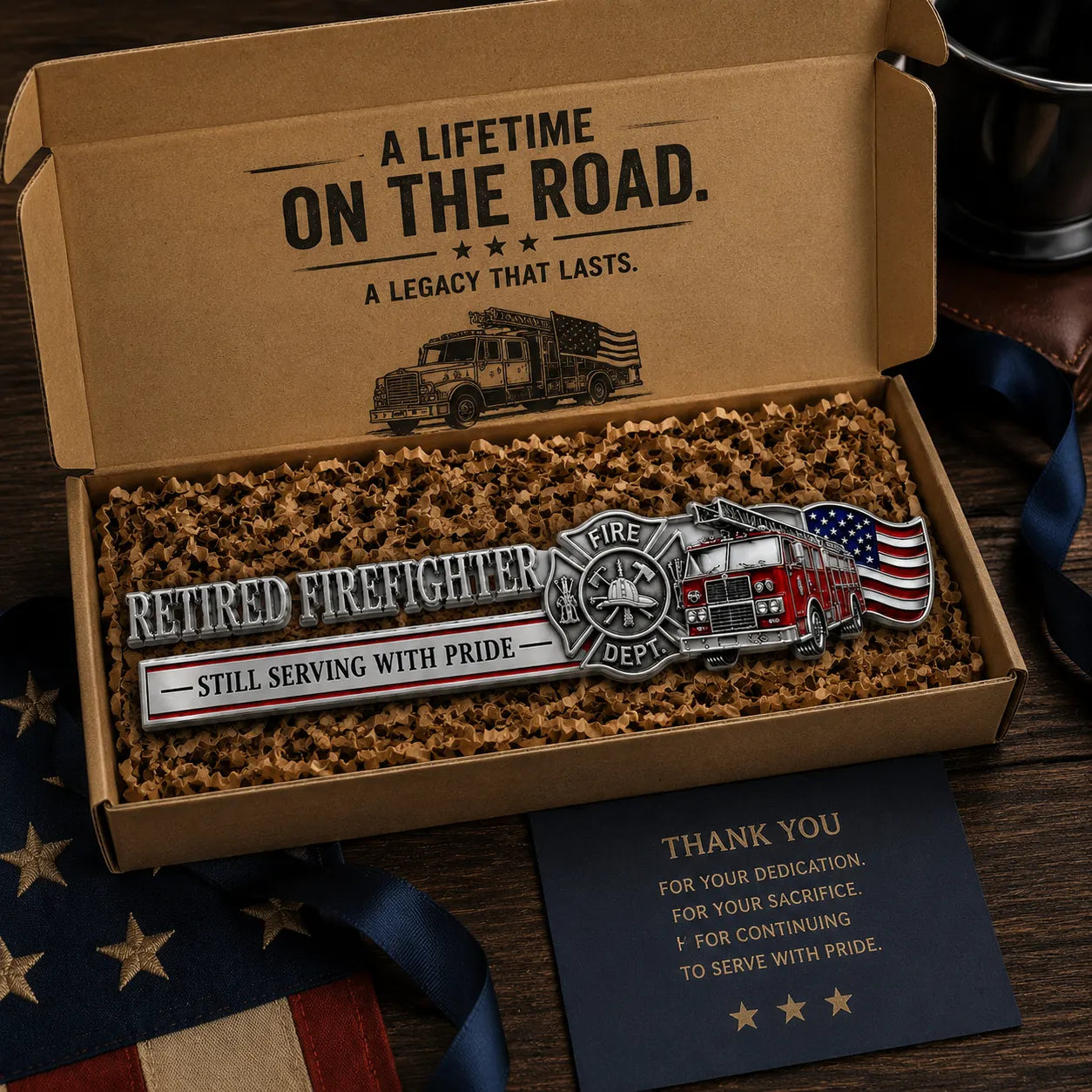 Premium "Retired Firefighter" 3D Metal Car Emblem