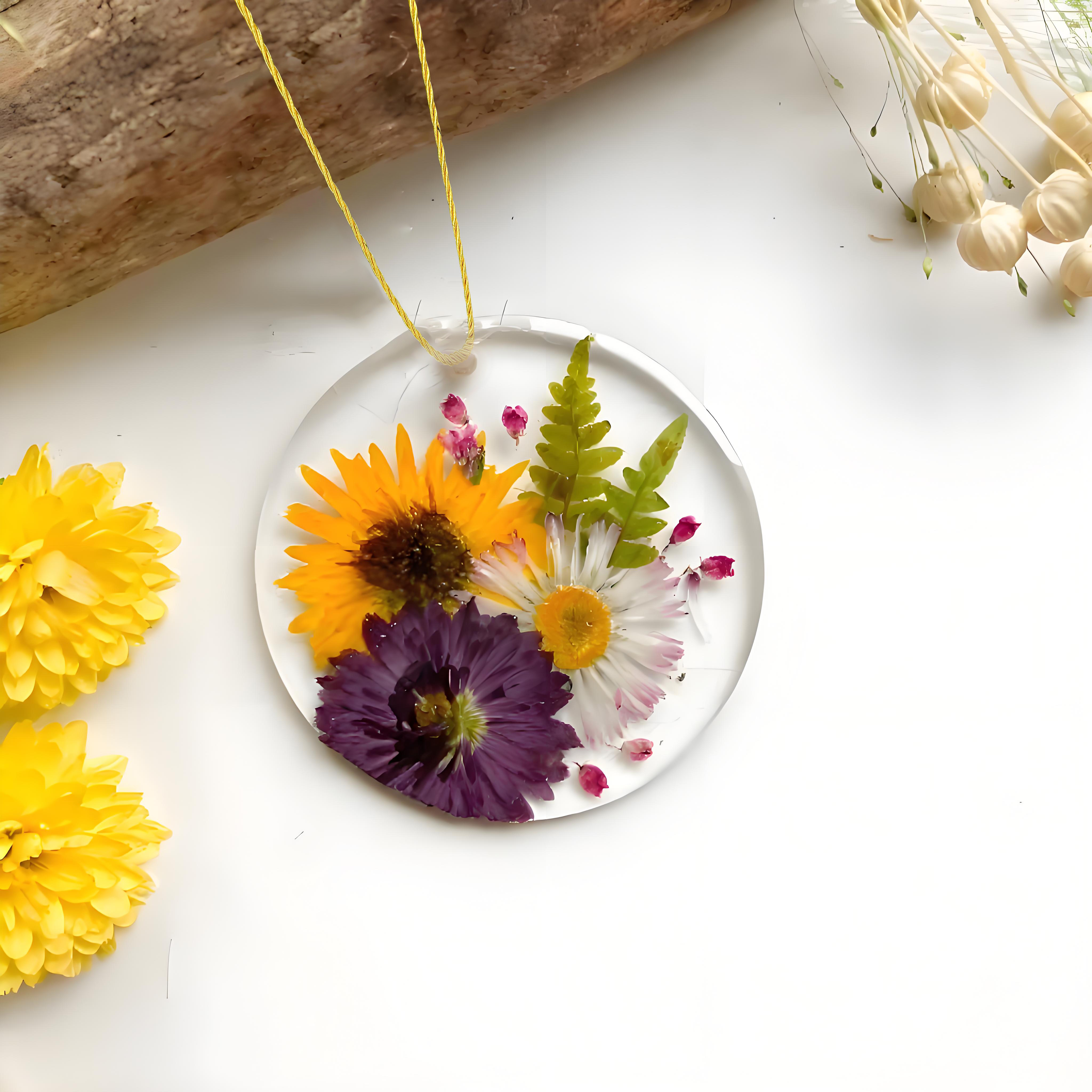 🌸Pressed Flowers Spring Ornament🌸