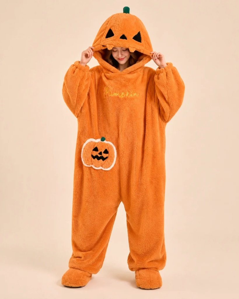 SpookSnug "The Jack Onesie" Halloween Pumpkin Oversized Plush Blanket Hoodie