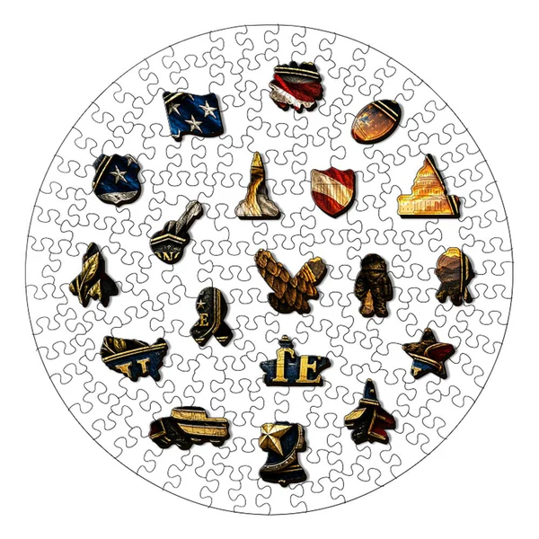 250 Years of Freedom  Handcrafted Heirloom Wooden Jigsaw Puzzle
