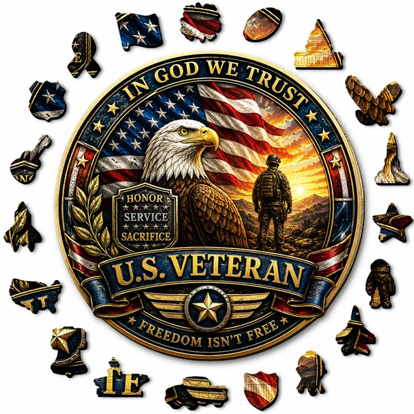 250 Years of Freedom  Handcrafted Heirloom Wooden Jigsaw Puzzle