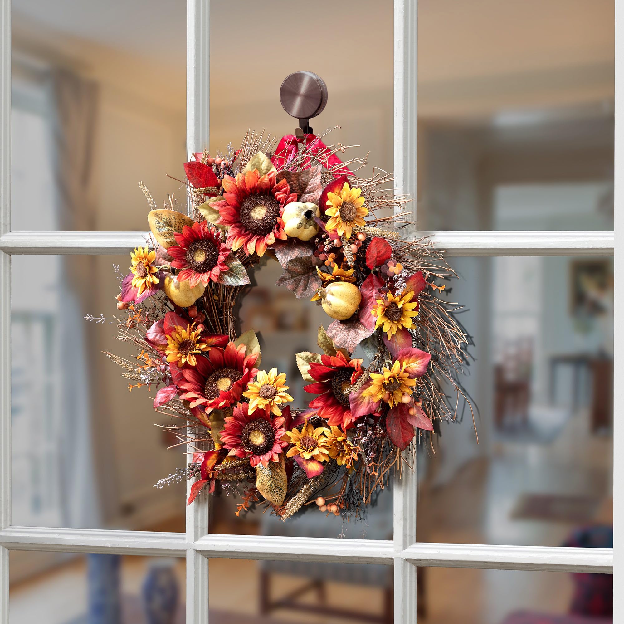 Attract Magnetic Wreath Hange Pane Glass Door/Window - Holds up to 10 lbs.