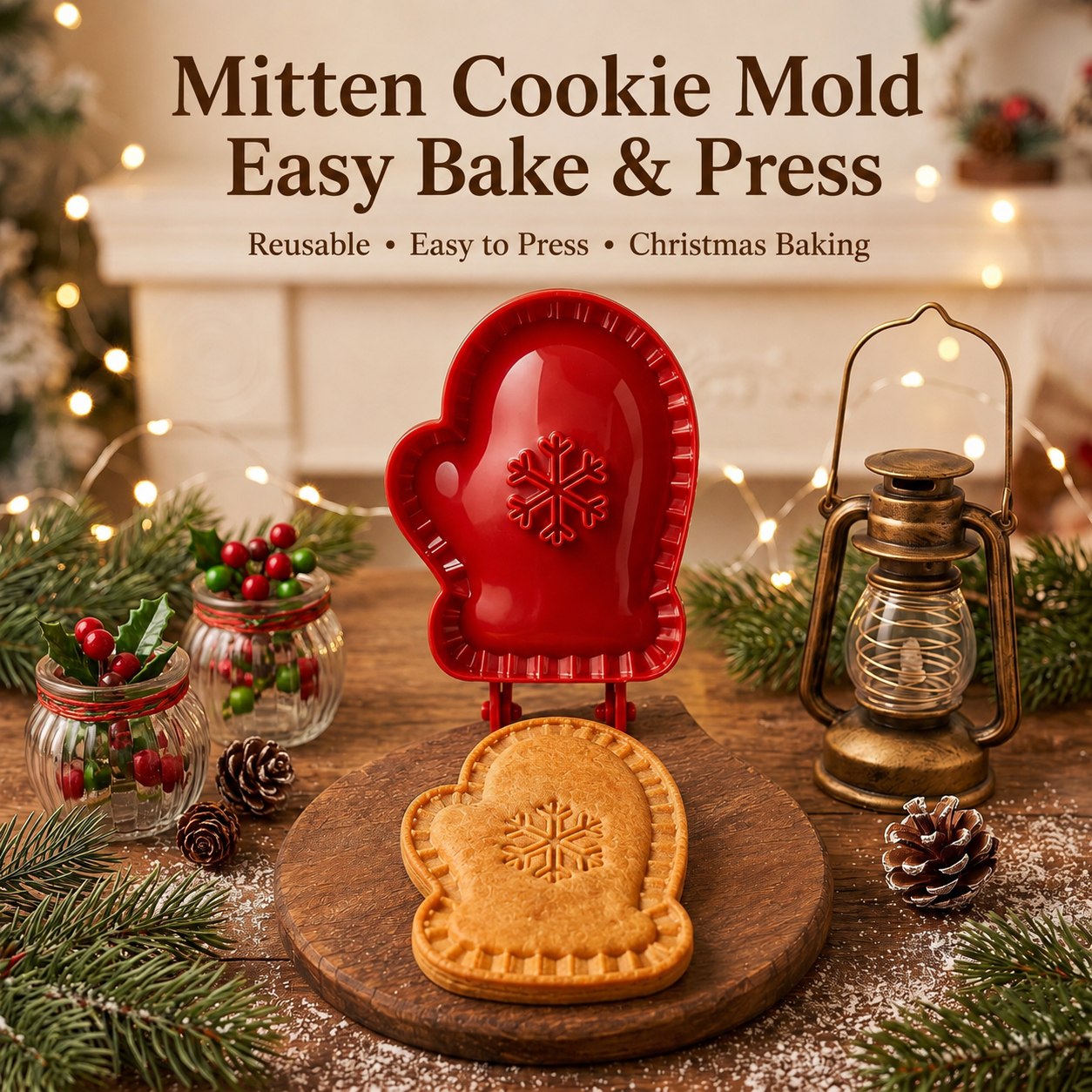 Christmas 8‑Pack Hand‑Press Cookie & Hand Pie Molds