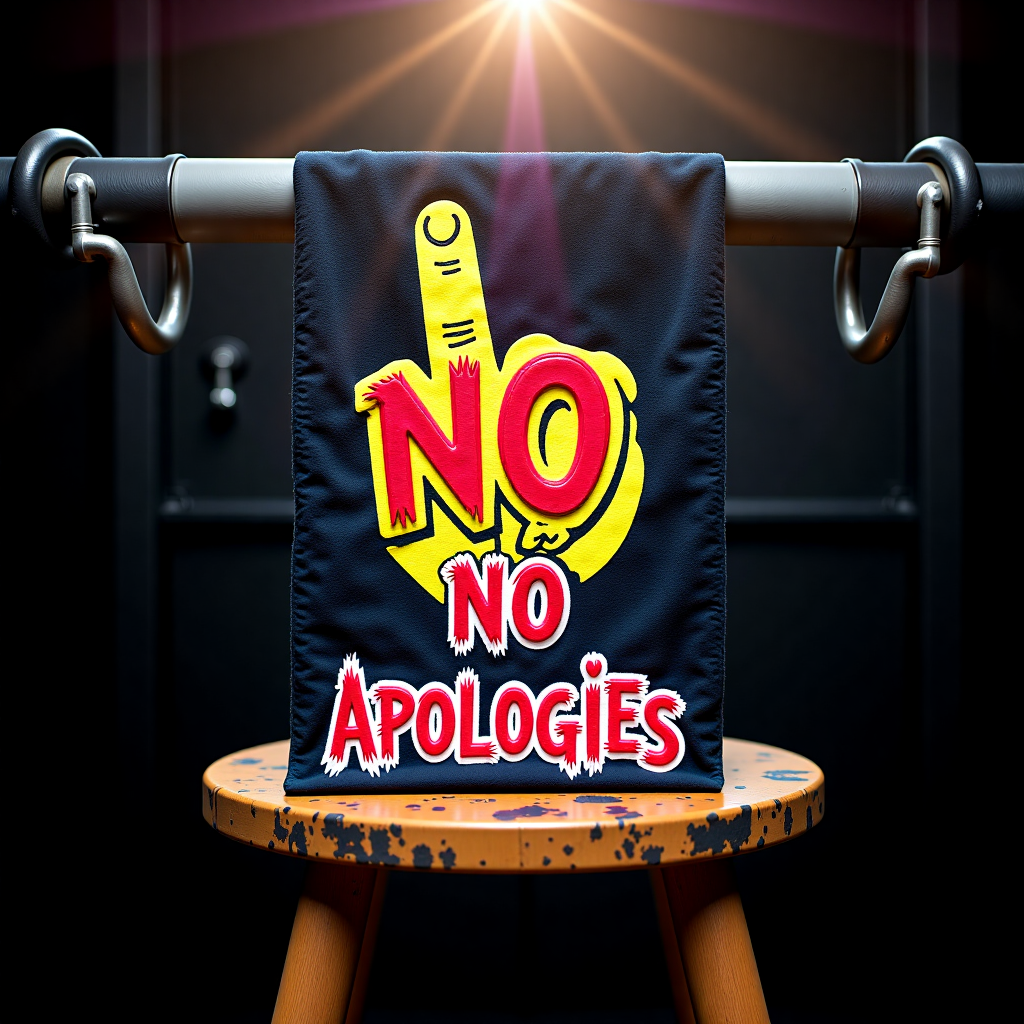 No apology middle finger towel
