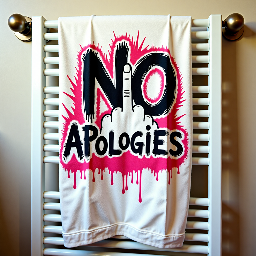 No apology middle finger towel