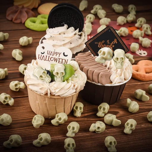 Halloween Mini Skeleton Head Props Decor