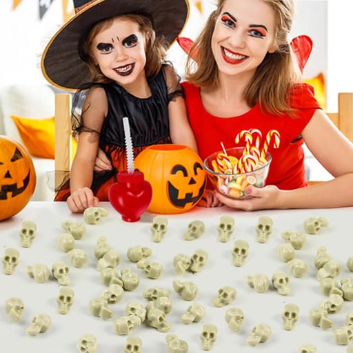 Halloween Mini Skeleton Head Props Decor