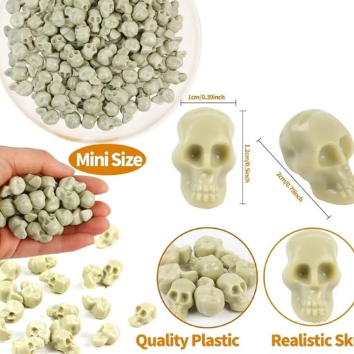 Halloween Mini Skeleton Head Props Decor