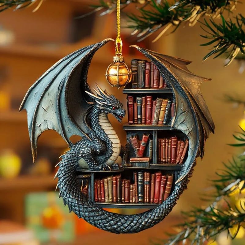 Acrylic Book Dragon Suncatcher Ornament
